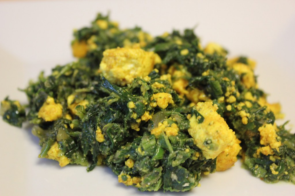 Saag Paneer: Spinach with Indian Cheese